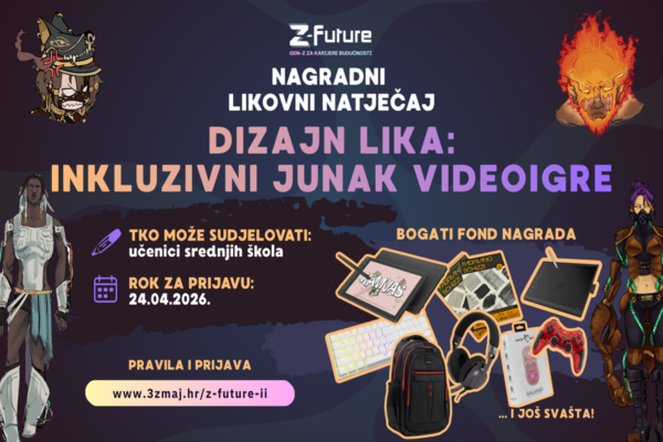 Nagradni likovni natječaj za srednjoškolce: dizajniraj inkluzivnog junaka za videoigru