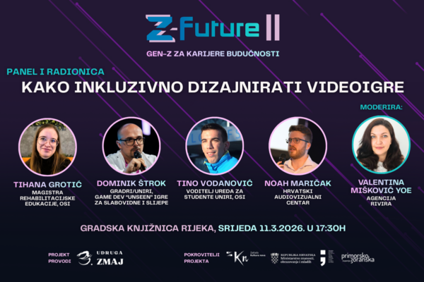 Igrati mogu svi: Panel o inkluzivnom dizajnu videoigara u Gradskoj knjižnici Rijeka