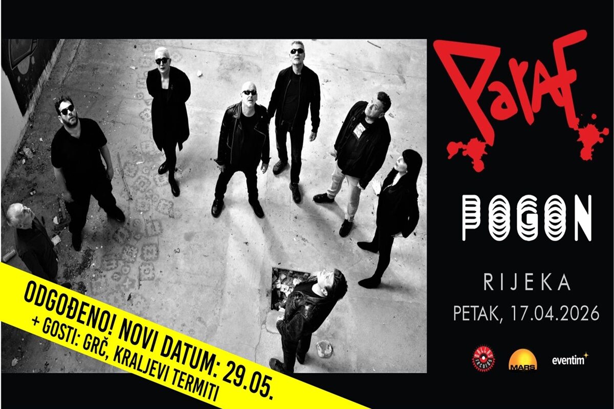 Odgođen koncert Parafa u Pogonu, novi datum je 29. svibnja