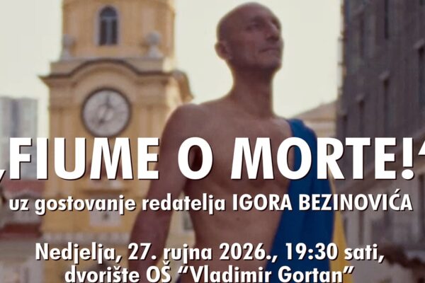 „Fiume o morte!“ na Vojaku: Igor Bezinović dolazi u svoju školu na posebnu inkluzivnu projekciju